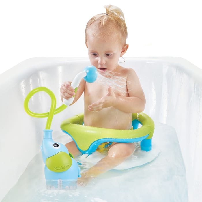 Elephant Battery-Powered Baby Shower Set, Blue