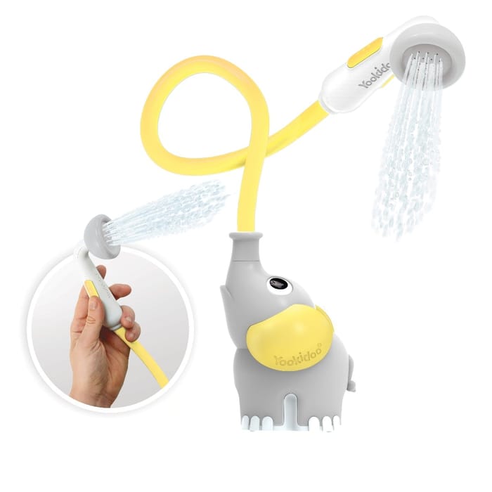 Elephant Battery-Powered Baby Shower Set, Yellow