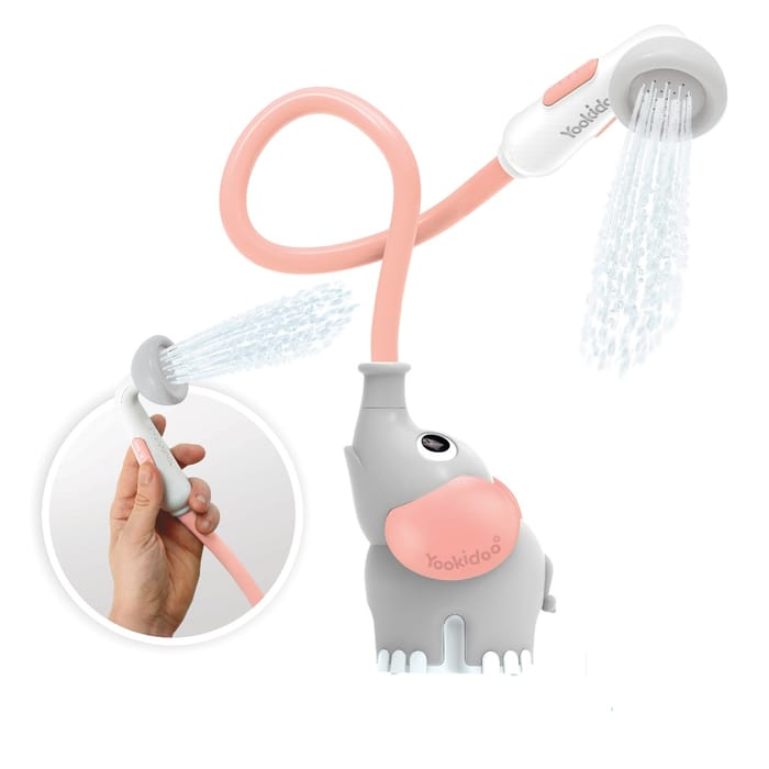 Elephant Battery-Powered Baby Shower Set, Pink