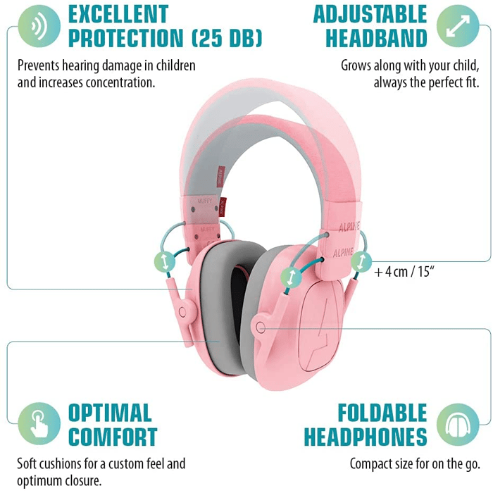 Muffy Kids Earmuffs 5-12 yrs - Pink