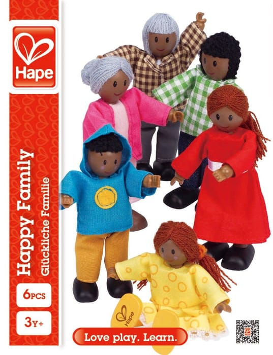 Dollhouse People - Happy Family of Six, 11 cm