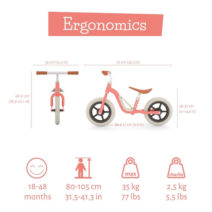 Balance Bike Charlie - Flamingo (18 mos - 4 yrs)
