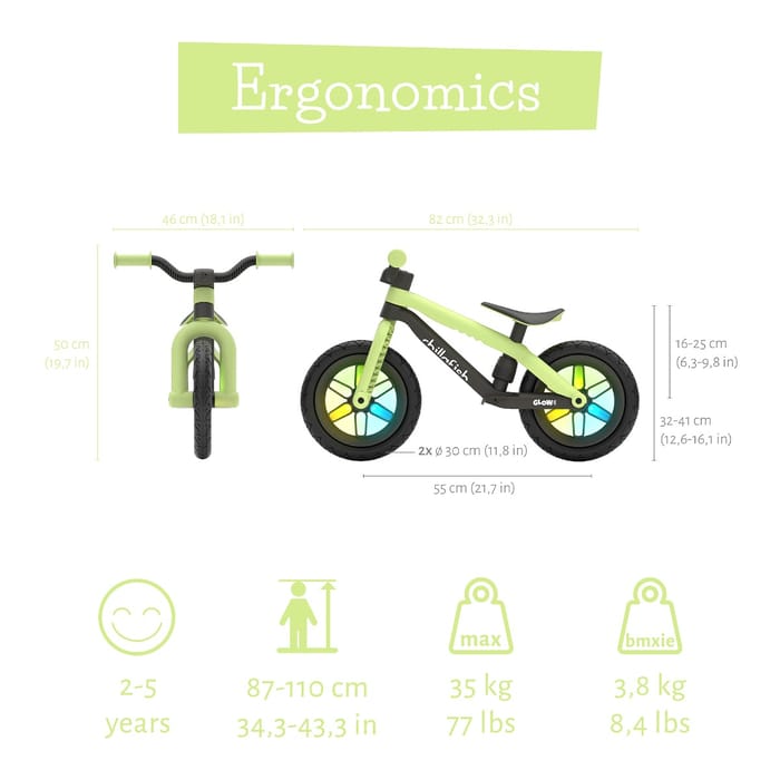 Balance Bike BMXie GLOW - Pistachio (2-5 yrs)