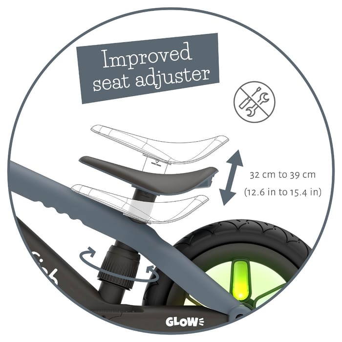Balance Bike BMXie GLOW - Anthracite (2-5 yrs)