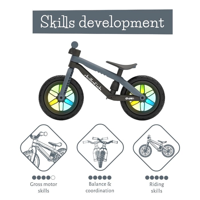 Balance Bike BMXie GLOW - Anthracite (2-5 yrs)
