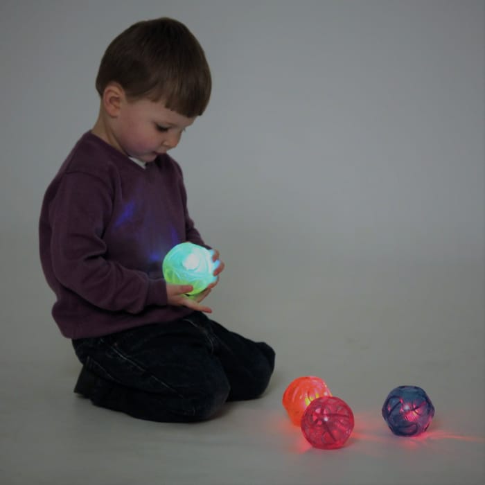Sensory Flashing Bouncy Balls, 4 pcs