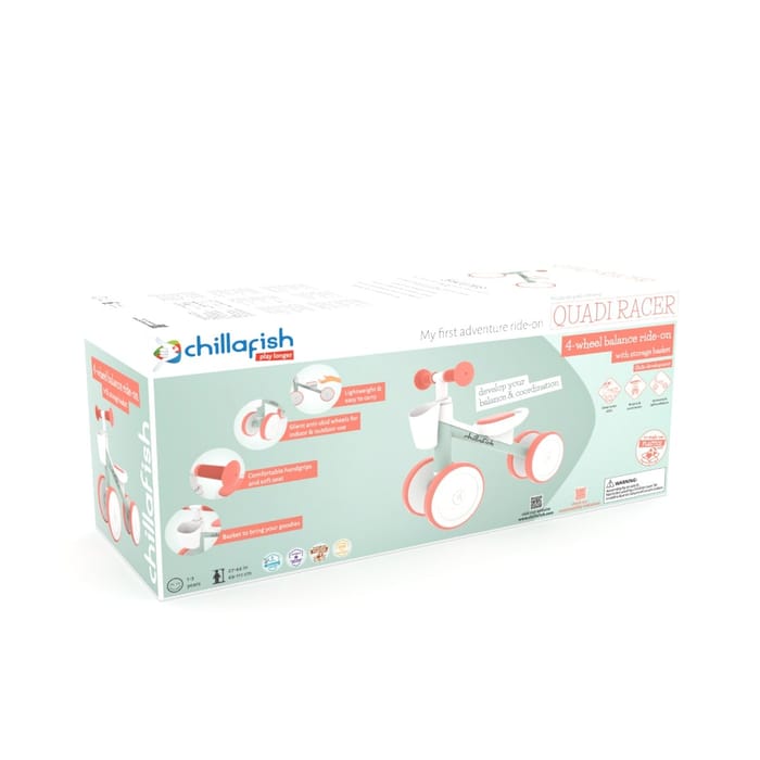 Balance/Push Bike Quadi Racer - Coral