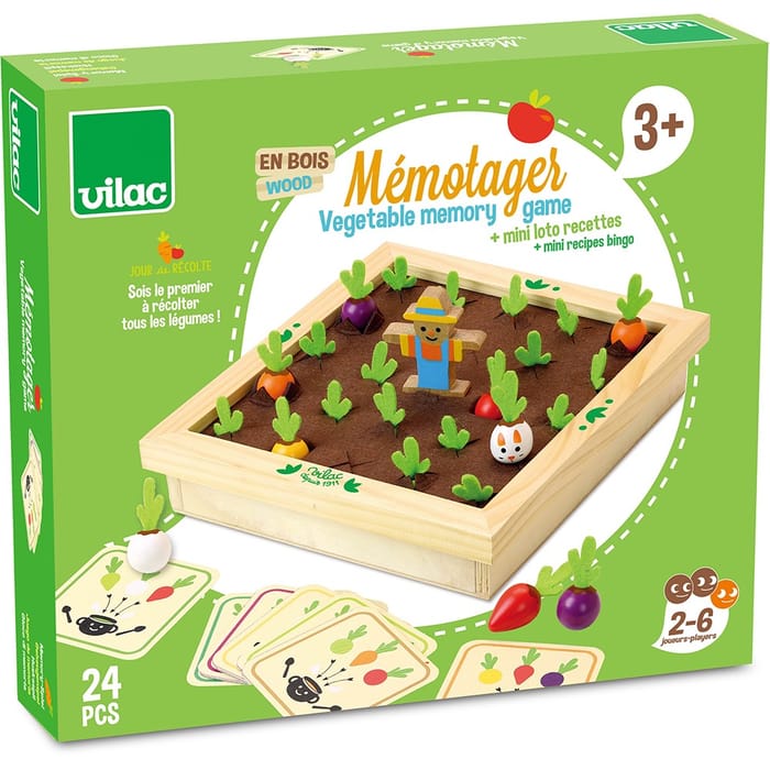 Wooden Memory Game - Vegetable Garden