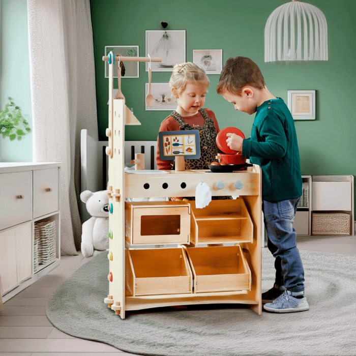 3-in-1 Play Kitchen/Grocery Store/Workshop Station