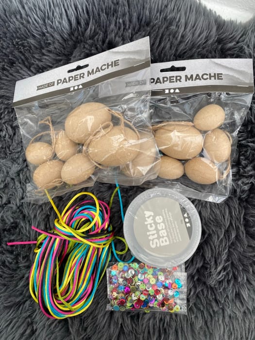 DIY Satin Cord Easter Eggs - Yellow/Pink/Turquoise