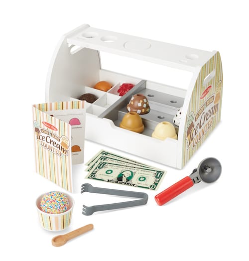 Wooden Scoop & Serve Ice Cream Counter