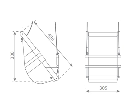 High-Back Baby Swing Seat, Wood and Canvas