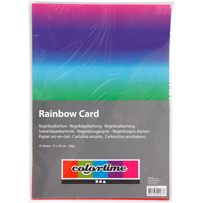 Construction Paper A4 - Rainbow Colours, 10 Sheets