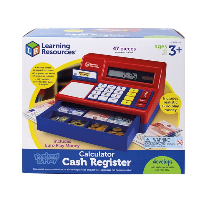Plastic Calculator Cash Register with Euro Money