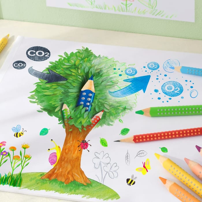 Jumbo Grip Coloured Pencils, 12 pcs