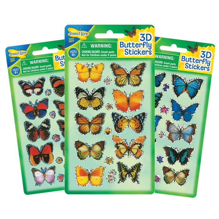 3D Butterfly Stickers, 1 sheet
