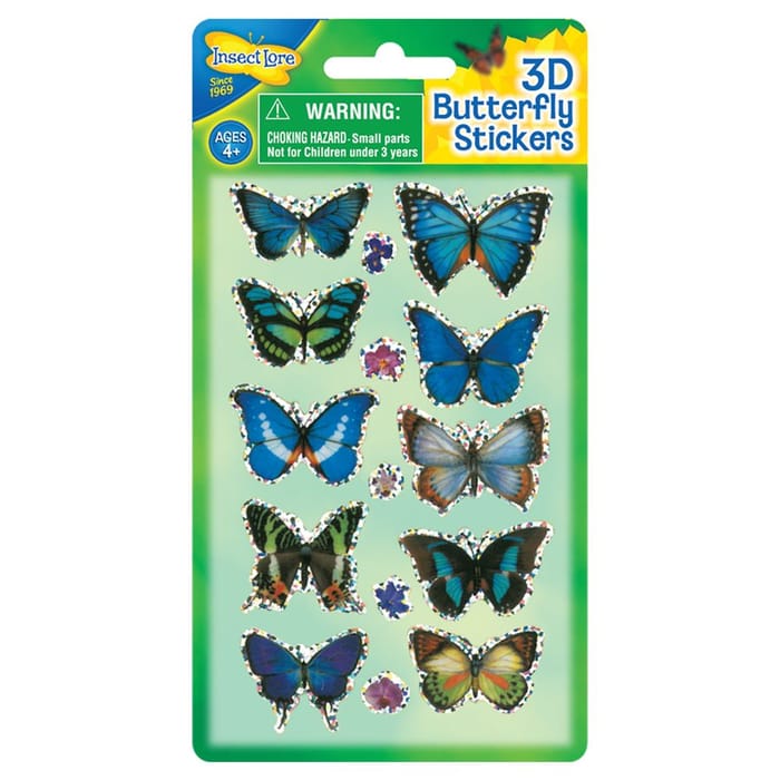 3D Butterfly Stickers, 1 sheet