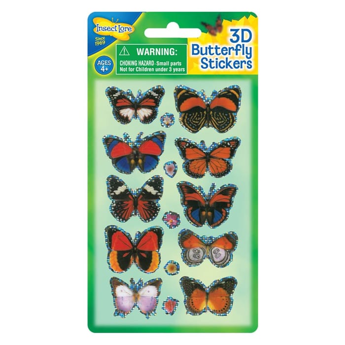 3D Butterfly Stickers, 1 sheet