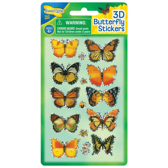 3D Butterfly Stickers, 1 sheet