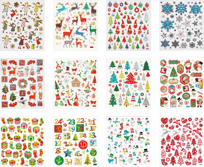 Stickers - Christmas, 12 Sheets