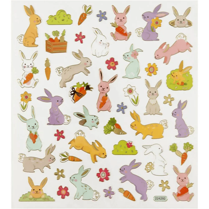 Stickers - Easter Bunnies, 1 Sheet