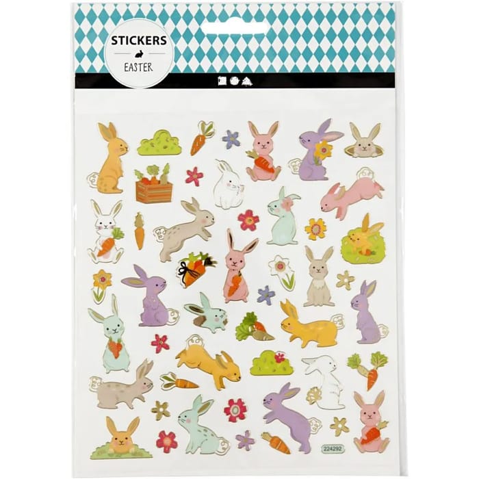Stickers - Easter Bunnies, 1 Sheet