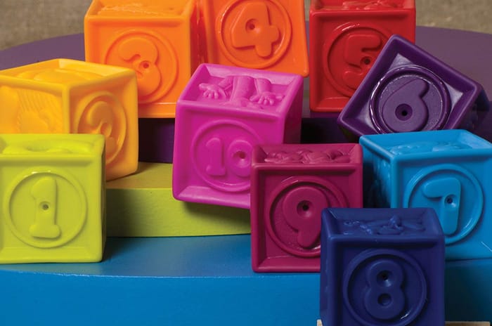One Two Squeeze Numbers and Shapes Blocks, 10 pcs