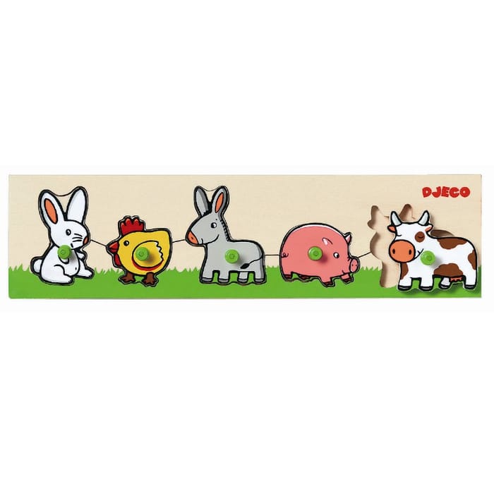 Knob Puzzle with 5 Pieces - Farm