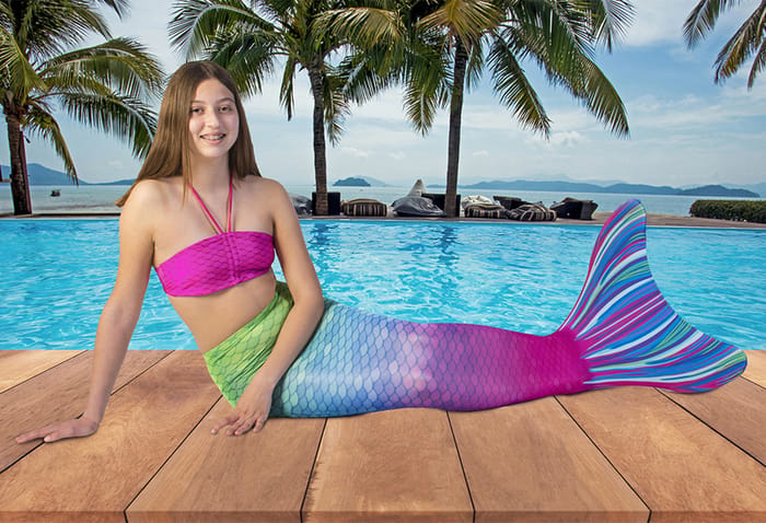 Mermaid Tail + Monofin - Capri (XS + S)