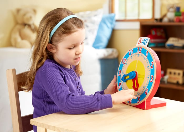 Wooden Clock with Learning Cards