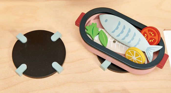 Wooden Play Kitchen with Microwave and Accessories