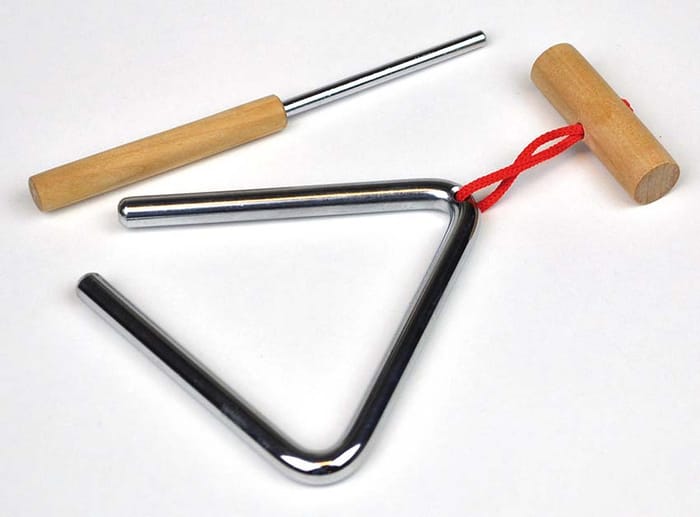 Percussion Triangle Deluxe with Wooden Handle