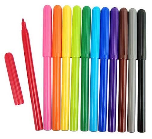 Fibre-Tip Markers, 12 pcs