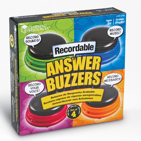 Answer Buzzers - Recordable, 4 pcs