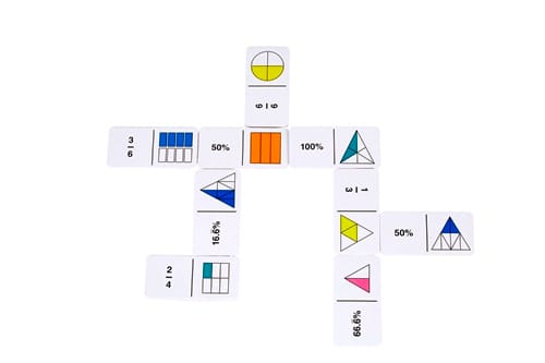 Fractions Game - Rainbow Fraction Dominoes