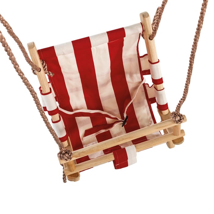 High-Back Baby Swing Seat, Wood and Canvas