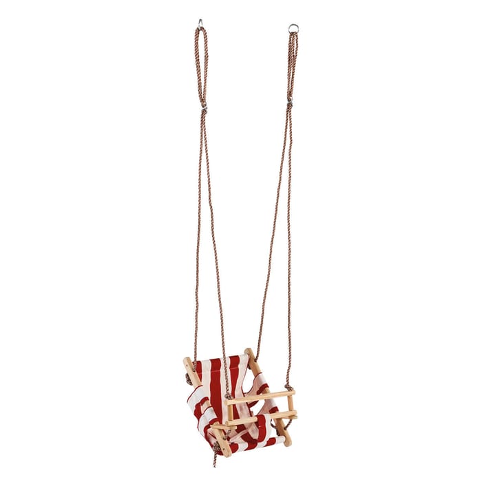 High-Back Baby Swing Seat, Wood and Canvas