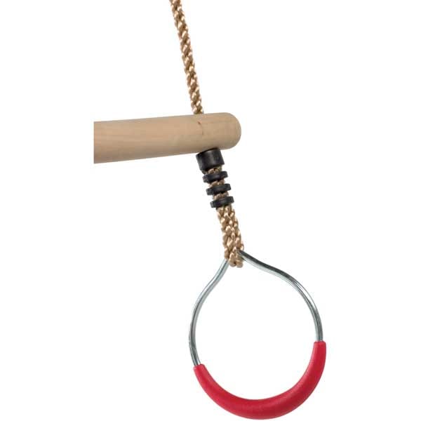 Wooden Trapeze Swing with Metal Rings