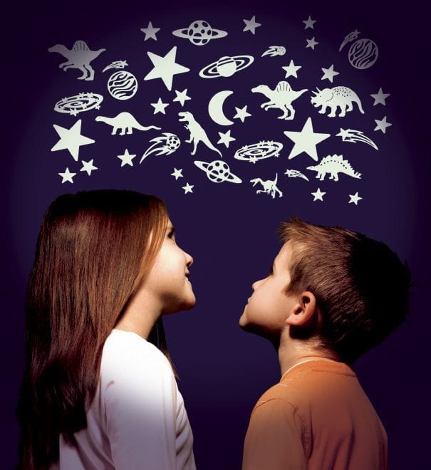 Glow in the Dark - Moon and Stars, 20 pcs