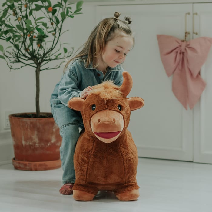 Bouncy Cow (Plush) - Light Brown