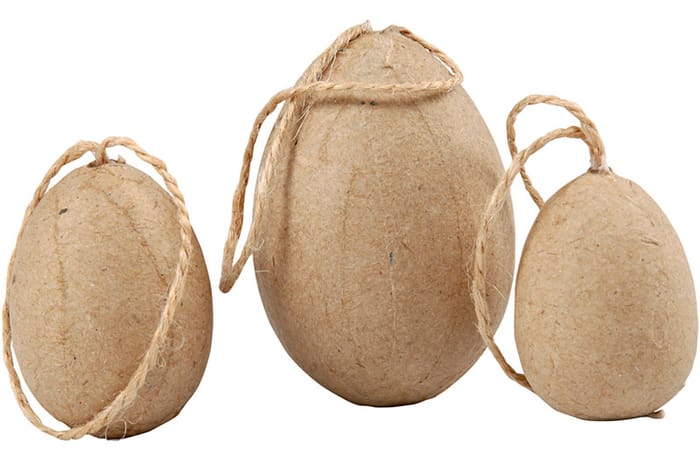 Paper Mache Easter Eggs, 6 pcs