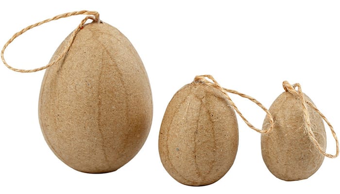 Paper Mache Easter Eggs, 6 pcs