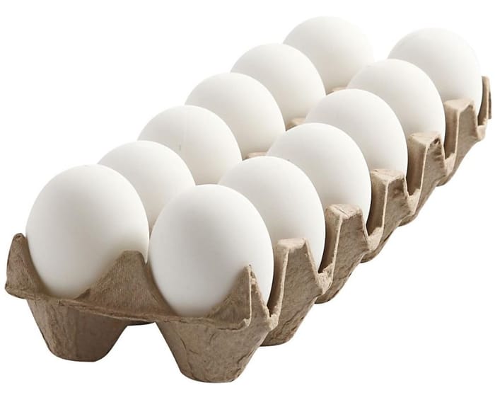 Plastic Easter Eggs H: 6 cm - White, 12 pcs
