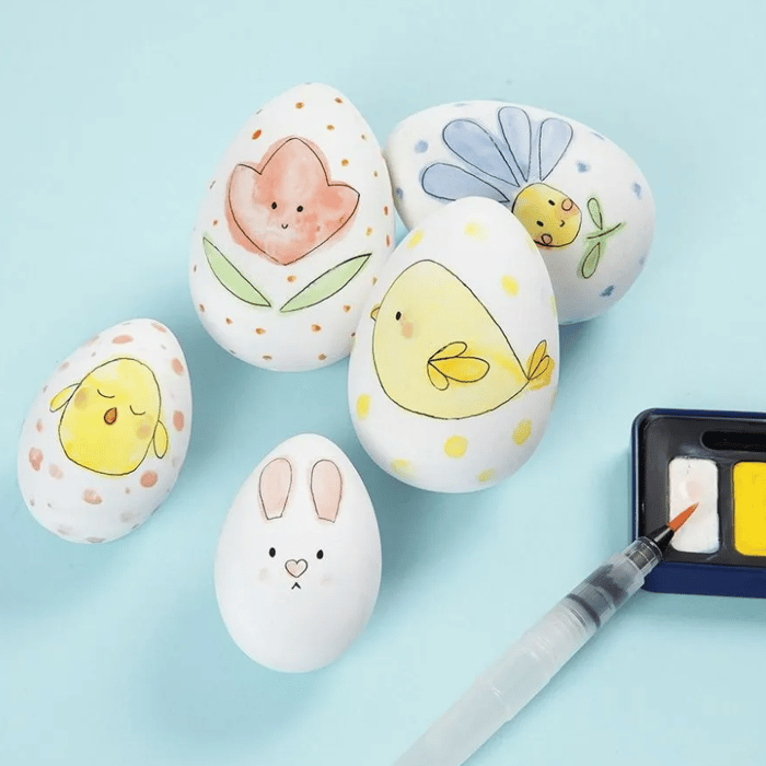 Plastic Easter Eggs H: 6 cm - White, 12 pcs