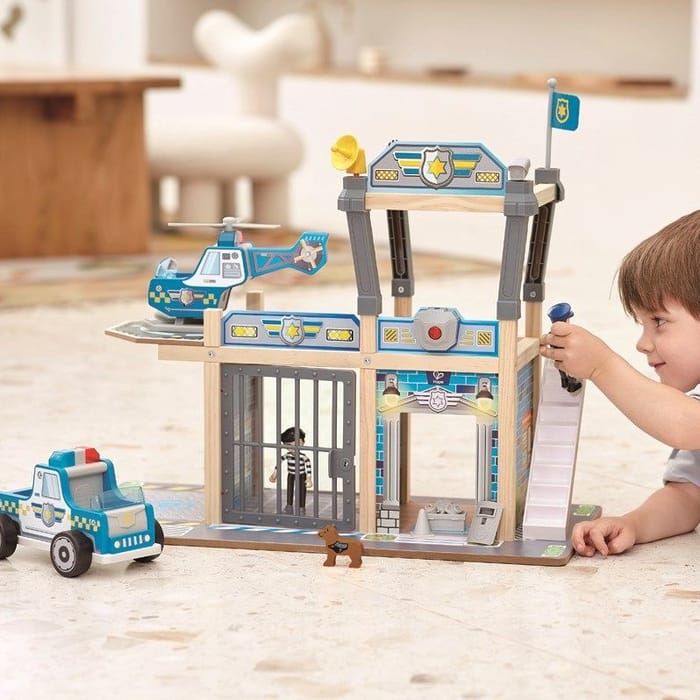 Wooden Metro Police Department Play Set, 13 pcs