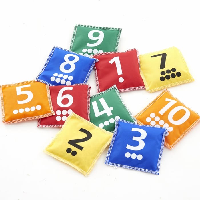 Numbered Bean Bags, 10 pcs