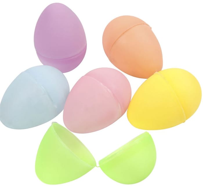 Plastic Easter Eggs H: 6 cm - Multicolour, 12 pcs