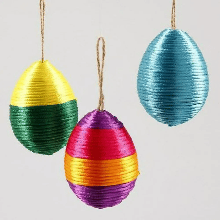 Paper Mache Easter Eggs, 6 pcs