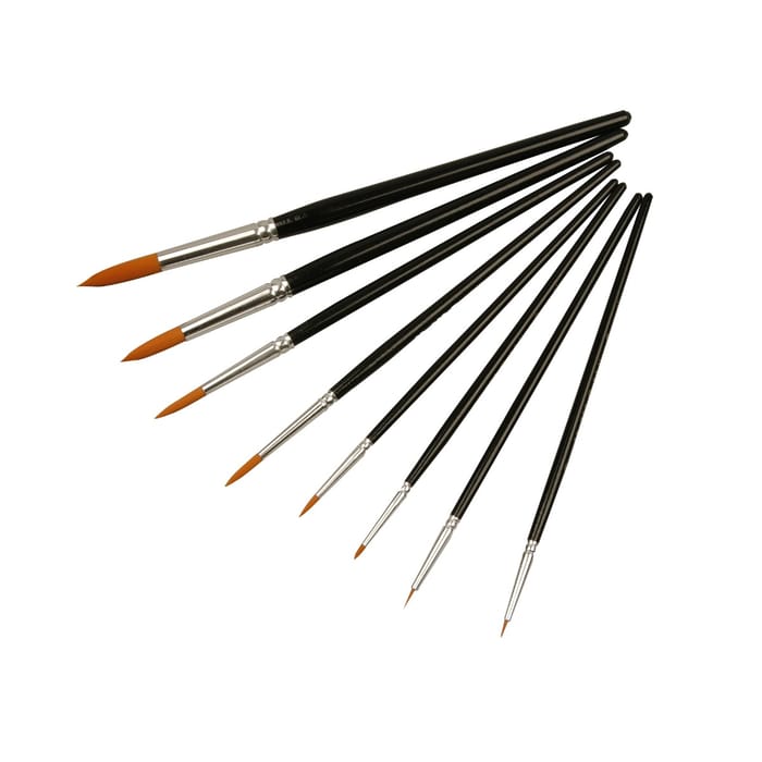 Gold Line Paint Brushes - Round, 8 pcs