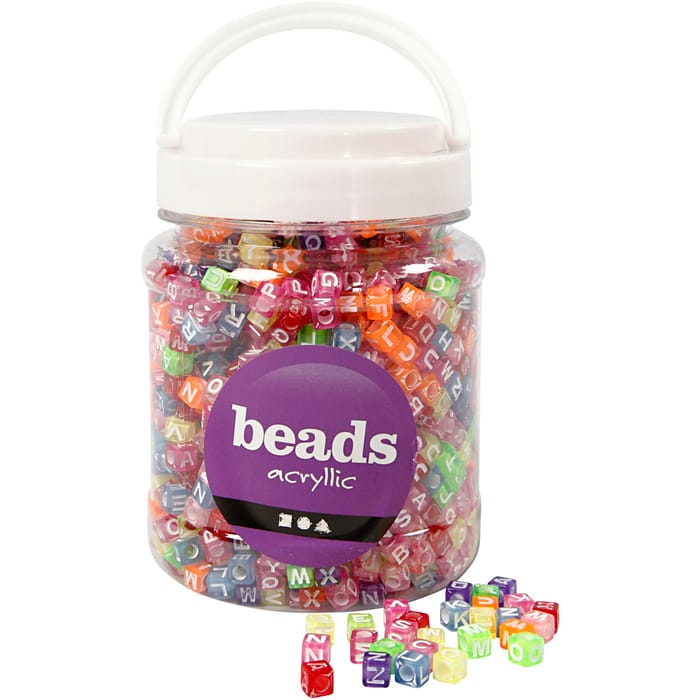 Plastic Beads - Letters A-Z, appr. 1,950 pcs